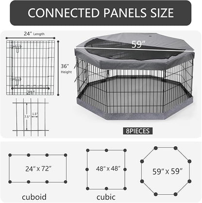 PETIME Foldable Metal Dog Exercise Pen/Pet Puppy Playpen Kennels Yard Fence - Image 3