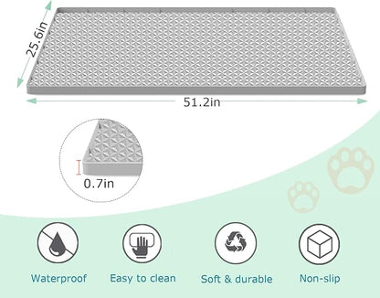 Cat Litter Mat for Litter Box, Silicone Large Cat Litter Trapping Mat - Image 2