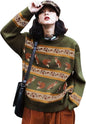 YESNO Women Christmas Sweater Graphic Printed Oversized Pullover Sweaters by YESNO
