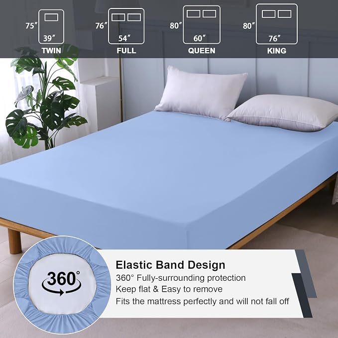 Waterproof Mattress Protector King, Fitted Sheet Style Breathable Mattress Cover - Image 5