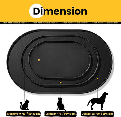 Dog Food Mat, 1/2 Inch Raised Edges Cat Feeding Mat - Image 4