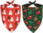 ADOGGYGO Christmas Dog Bandanas 2 Pack, Reversible Snowman Hoho Pattern Xmas by ADOGGYGO