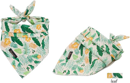ARING PET Summer Dog Bandanas, Autumn Leaf Floral Kerchief Triangle Bibs Scarf - Image 4