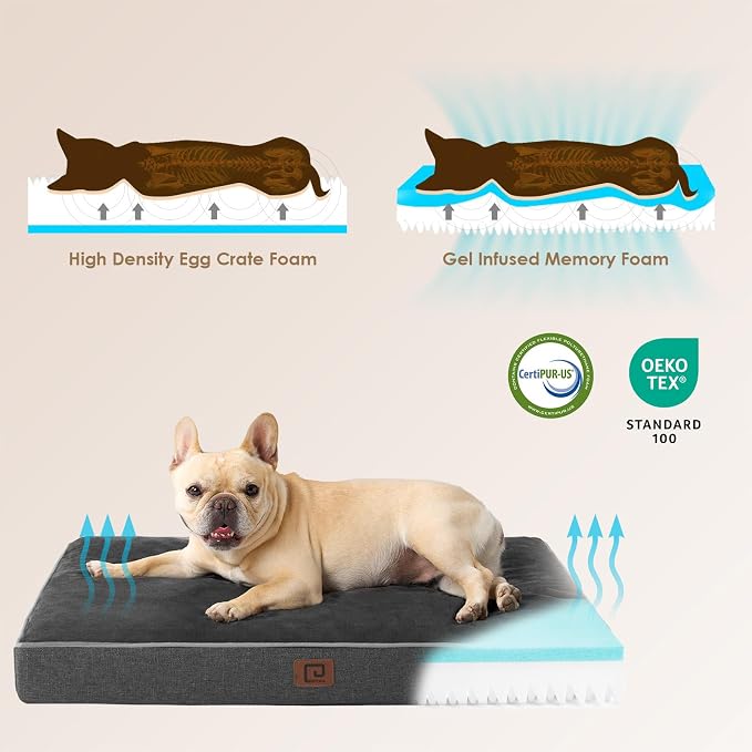 EHEYCIGA Waterproof Dog Bed Orthopedic 41"x27", Memory Foam Pet Bed - Image 4