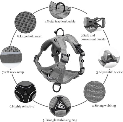 Wanheart cat Chest Harness and Leash, Anti-Escape Adjustable Soft mesh cat - Image 3