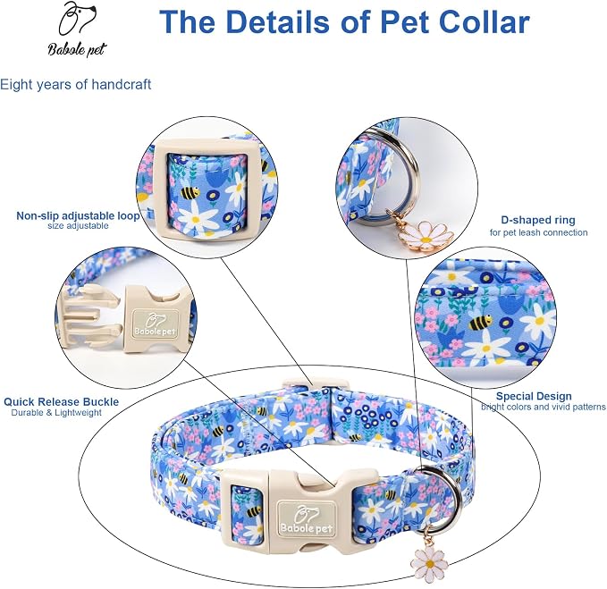 Floral Dog Collar for Small Dogs - Image 3
