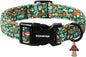 DOGWONG Fall Dog Collar, Autumn Dog Collar Adjustable Soft Natural Fabric by DOGWONG