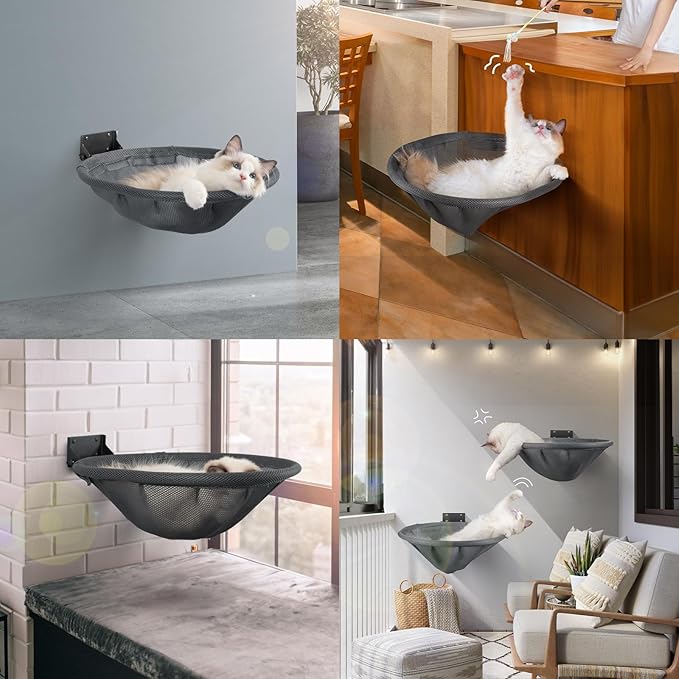 Cat Hammock Wall Mounted, Foldable & Stable Cat Beds- Breathable Cat Wall - Image 5