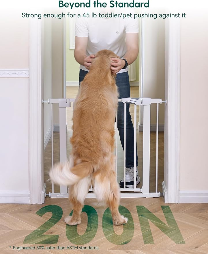 BABELIO 36" Tall Dog Gate PressGuard C5, 26-40" Wide Auto Close Baby Gate - Image 2