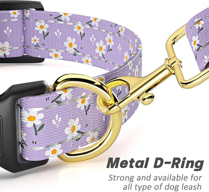 Reflective Dog Collar for Small Dogs, Cute Flower Theme Adjustable Heavy-Duty - Image 5