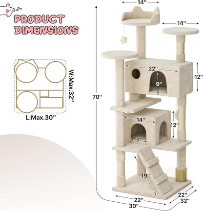 MoNiBloom 70 Inch Cat Tree Tower - Image 2