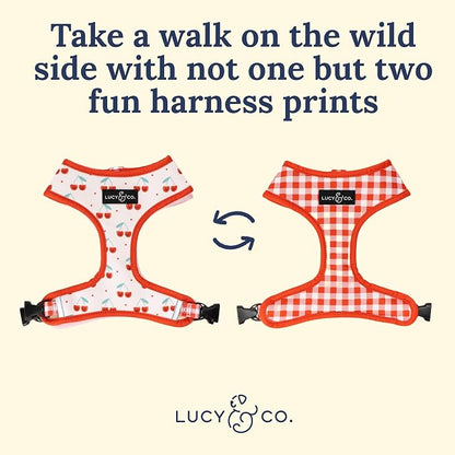 Lucy & Co. Cheery Cherries, Cute Reversible Dog Harness Walking Halter - Image 3