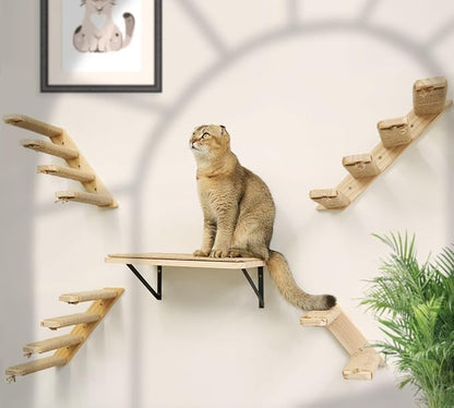 Cat Climbing Shelves Four Stair Shelf Wall Mounted Reversible Left & Right - Image 8