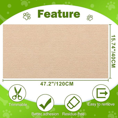 Bed Cat Scratcher Pad, 47.2"x15.8"Cat Scratching Mat, Self-Adhesive Trimmable - Image 7