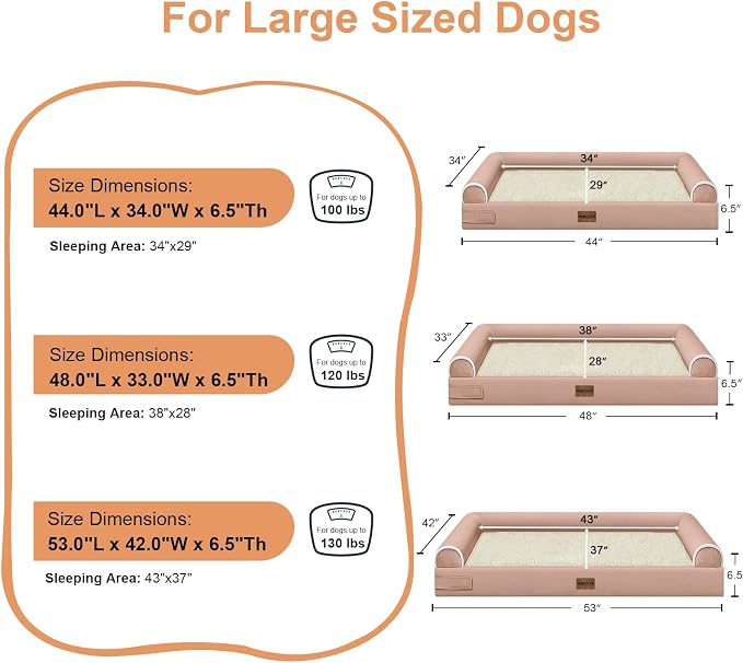 Large Dog Bed Orthopedic Washable: Jumbo Dog Bed Bolster Extra Large Dogs Egg - Image 6