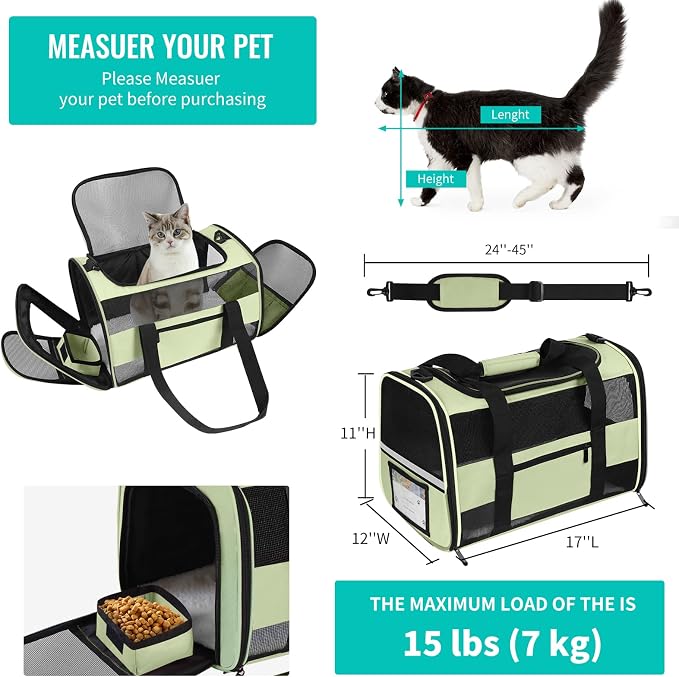 Cat Carrier Pet Dog Carriers TSA Airline Approved - Image 3