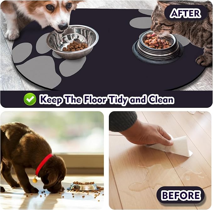 Pet Feeding Mat – 20''x12'' Absorbent Dog Food Mat, Pet Water Mats Protect Floor - Image 5