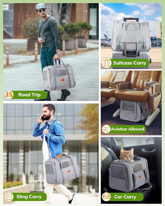 Morpilot Pet Travel Carrier Bag, Soft-Sided Dog Carrier Cat Carrier Pet Carrier - Image 4