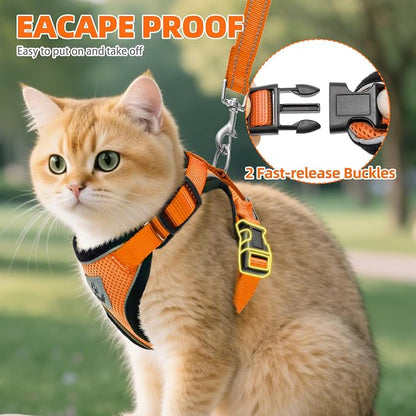 PUPTECK Cat Harness and Leash Set Escape Proof Reflective Cat Walking Harness - Image 4
