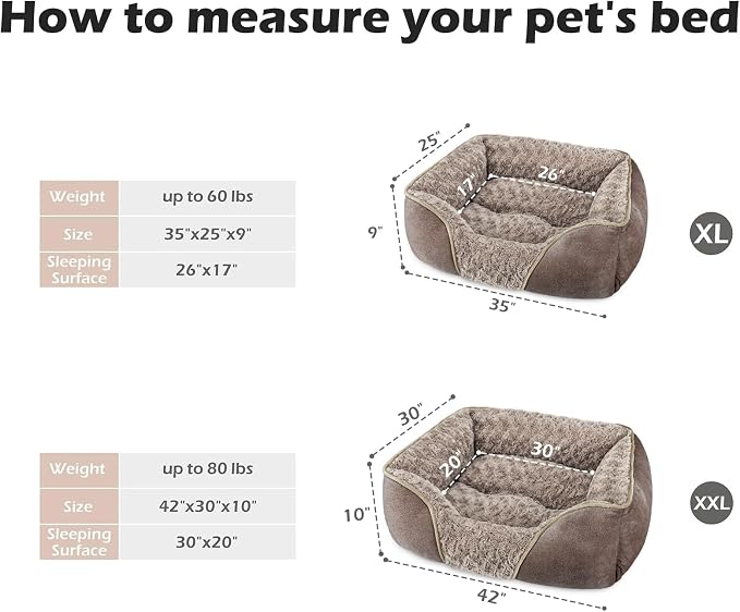 INVENHO X-Large Dog Bed Rectangle Washable Orthopedic Soft Calming Sleeping - Image 3