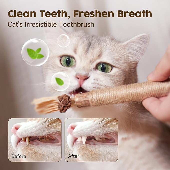 Potaroma 3 Pack Natural Silvervine Sticks Cat Toys, Catmint Silvervine Blend - Image 4
