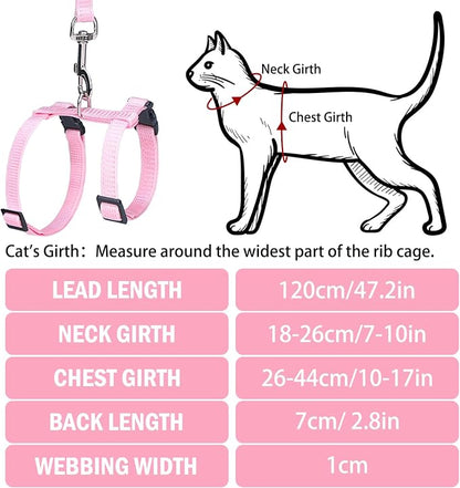 PUPTECK Adjustable Cat Harness and Leash Set Escape Proof Kitten Strap Collar - Image 3