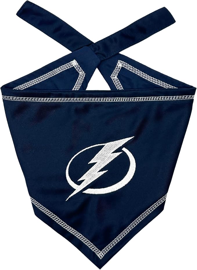 Pets First NHL Tampa Bay Lightning TIE Bandana, Size Large/X-Large. Dog Bandana by PETSFIRST