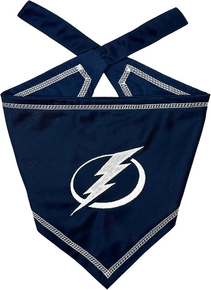 Pets First NHL Tampa Bay Lightning TIE Bandana, Size Small/Medium. Dog Bandana by PETSFIRST