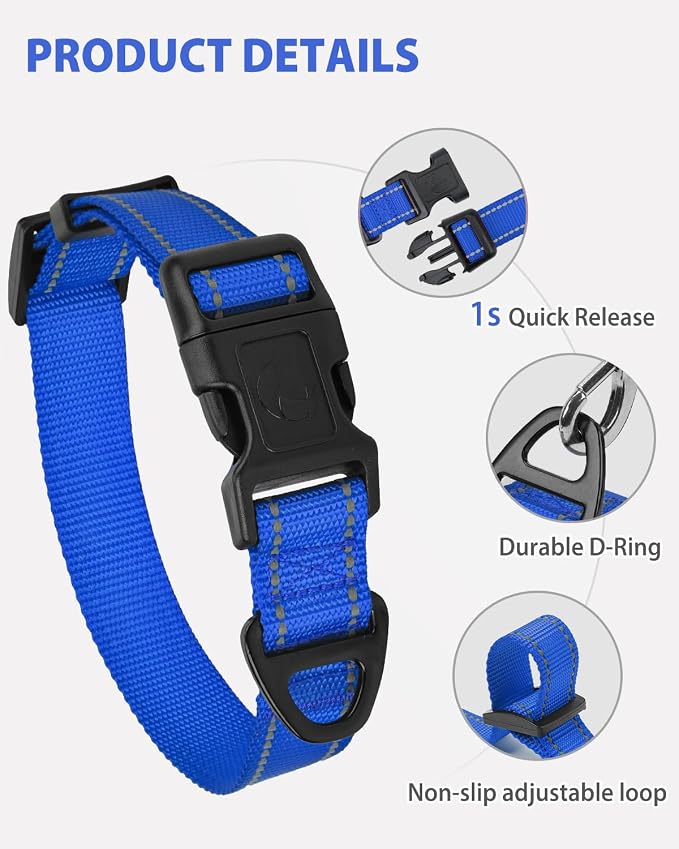Joytale Reflective Dog Collar, Adjustable Nylon Pet Collar - Image 4