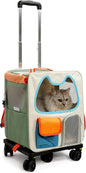 Cat Carrier with Wheels Airline Approved, Removable Pet Carrier Outdoor on by Unknown