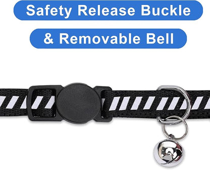 Pawtitas Personalized Black Reflective Cat Collar – Adjustable Custom Collar - Image 5