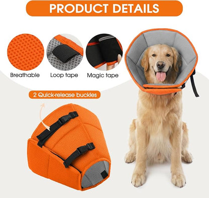 Dog Cone Collar After Surgery for Large Dogs, Adjustable Soft Cone for Dogs to - Image 4
