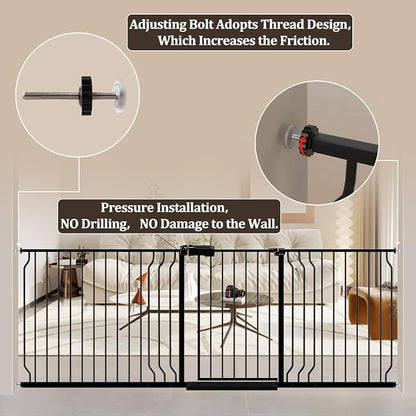 WAOWAO Baby Gate 85.83-95.24" Extra Wide Pressure Mounted Walk Through Swing - Image 5