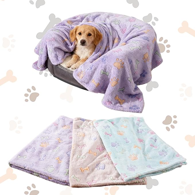 Rezutan 1 Pack 3 Dog Blankets for Small Pet Cat Super Soft Fluffy Premium Throw - Image 7