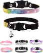Cat Collars for Girl Cats with Rhinestone Soft Velvet, Breakaway Cat Collars by Aecllcea