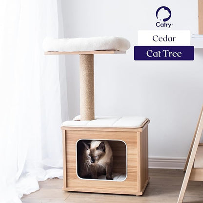 Catry 29.7" Tall 3 Level Laminated Wood Cat Tree - Image 9