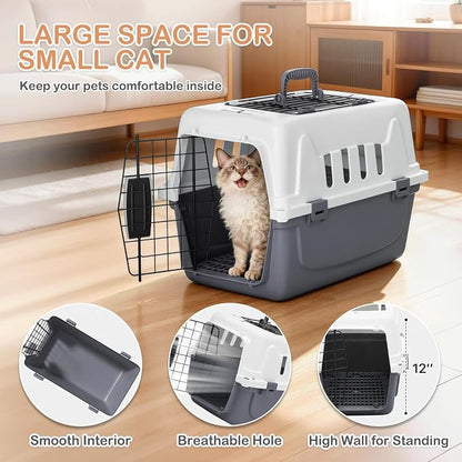 MoNiBloom 18-Inch 2-Door Top Loading Cat Carrier, Plastic Dog Crate Hard-Sided - Image 4