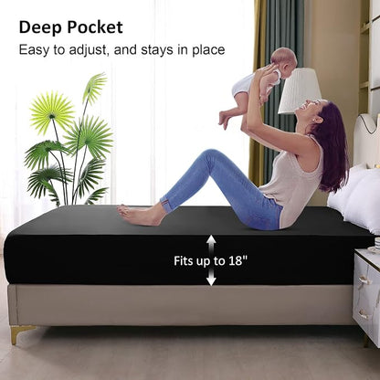 Waterproof Mattress Protector King Size, Fitted Sheet Style Breathable Mattress - Image 4