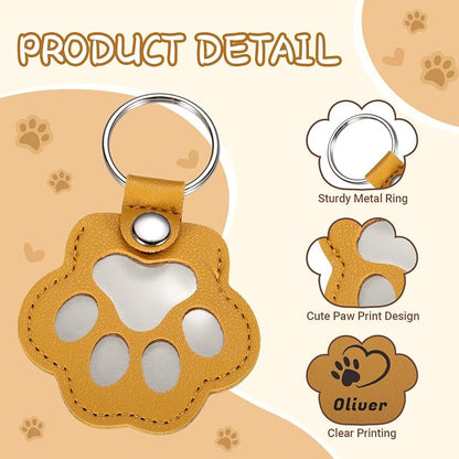 Custom Leather Pet Fur Keychain – Personalized Memorial Keepsake Keyring - Image 5