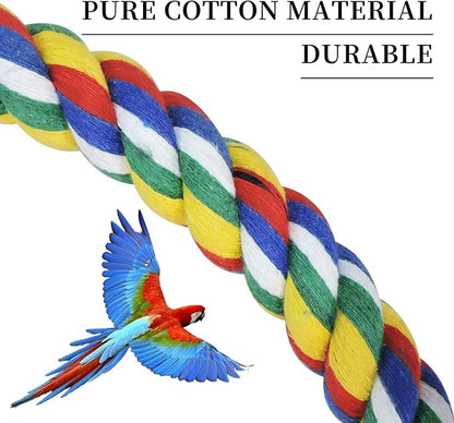 WishLotus Bird Swing, Cage Hanging Cotton Rope Swing Bite Resistance Perches - Image 4