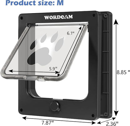 Wordcam Medium Cat Door Flap, 4 Way Locking Cat Door - Image 5