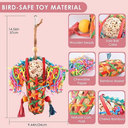 KATUMO Bird Toys Parakeet Toy Cockatiel Shredding Chew Conure Foraging Sola - Image 2
