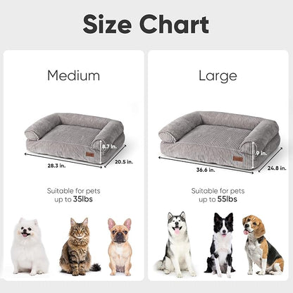 FUKUMARU Dog Couch Bed, Corduroy Cozy Cat Bed - Image 6