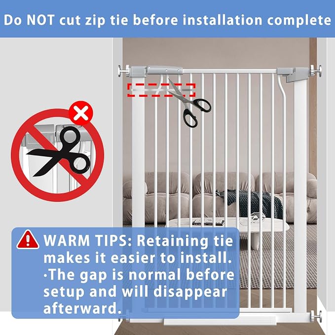 72.2"-76.7" Extra Wide Baby Gate, 40.5" Tall Dog Gate Indoor, Walk Through Pet - Image 7
