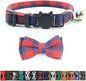 Cat Collar Breakaway with Bell and Bow Tie, Plaid Design Adjustable Safety by Ximipet