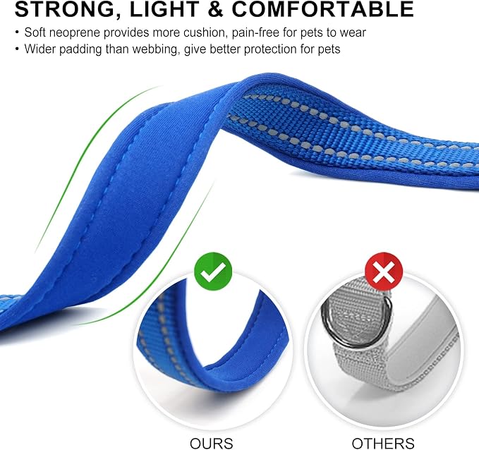 azuza Reflective Dog Collar, Soft Neoprene Padded Pet Collar - Image 3