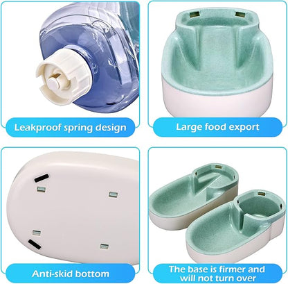 Automatic Dog Cat Feeder and Water Dispenser Gravity Food Feeder and Waterer Set - Image 5