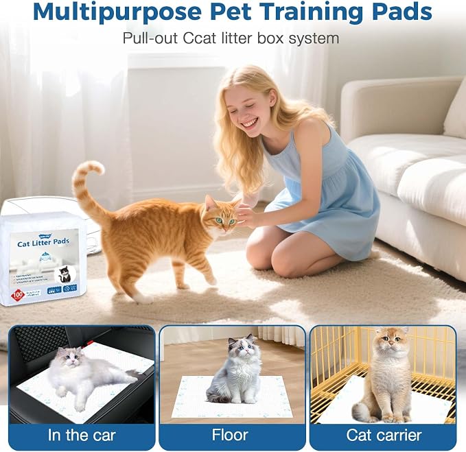Cat Pads Refills 16.9 x 11.4 inches 100 Count Super Absorbent Pee Pads - Image 6