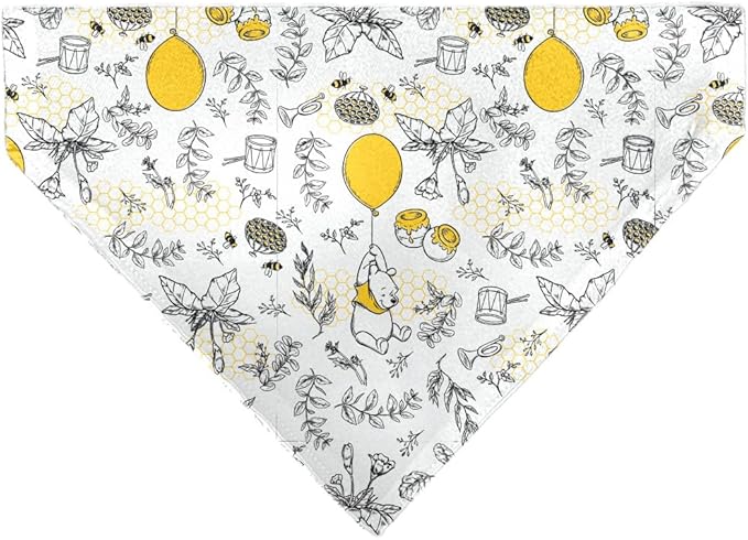 Disney Pet Bandana Winnie The Pooh Balloon Pose and Foliage Collage Slip On by Buckle-Down