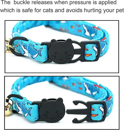 Cat Collar-2 Pack Cat Collars Shark & Dinosaur Cat Collar Breakaway - Image 3